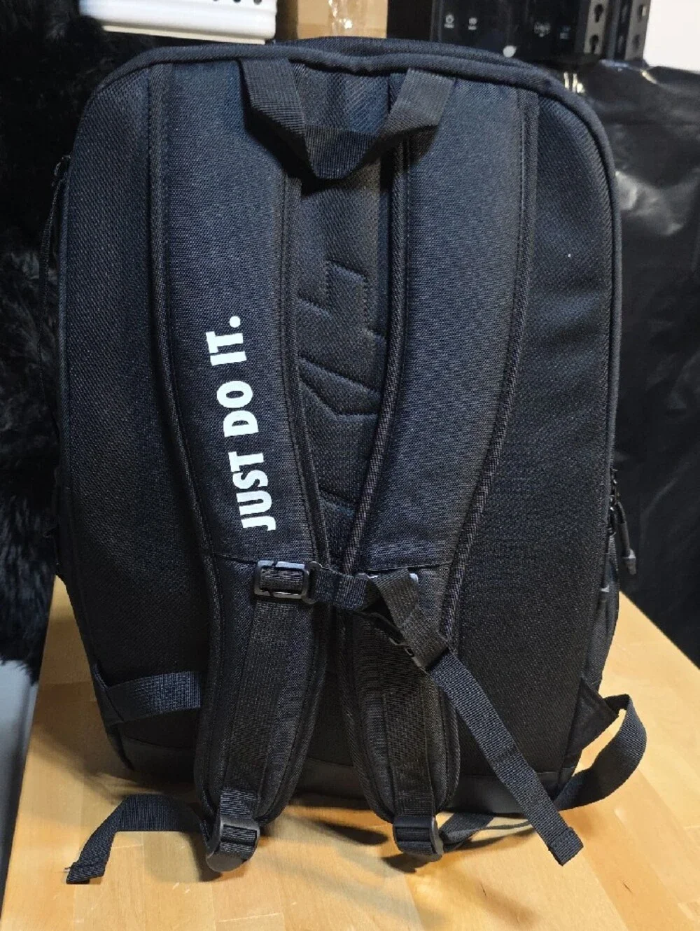 Nike Black Backpack with White Swoosh - Men's Everyday Pack